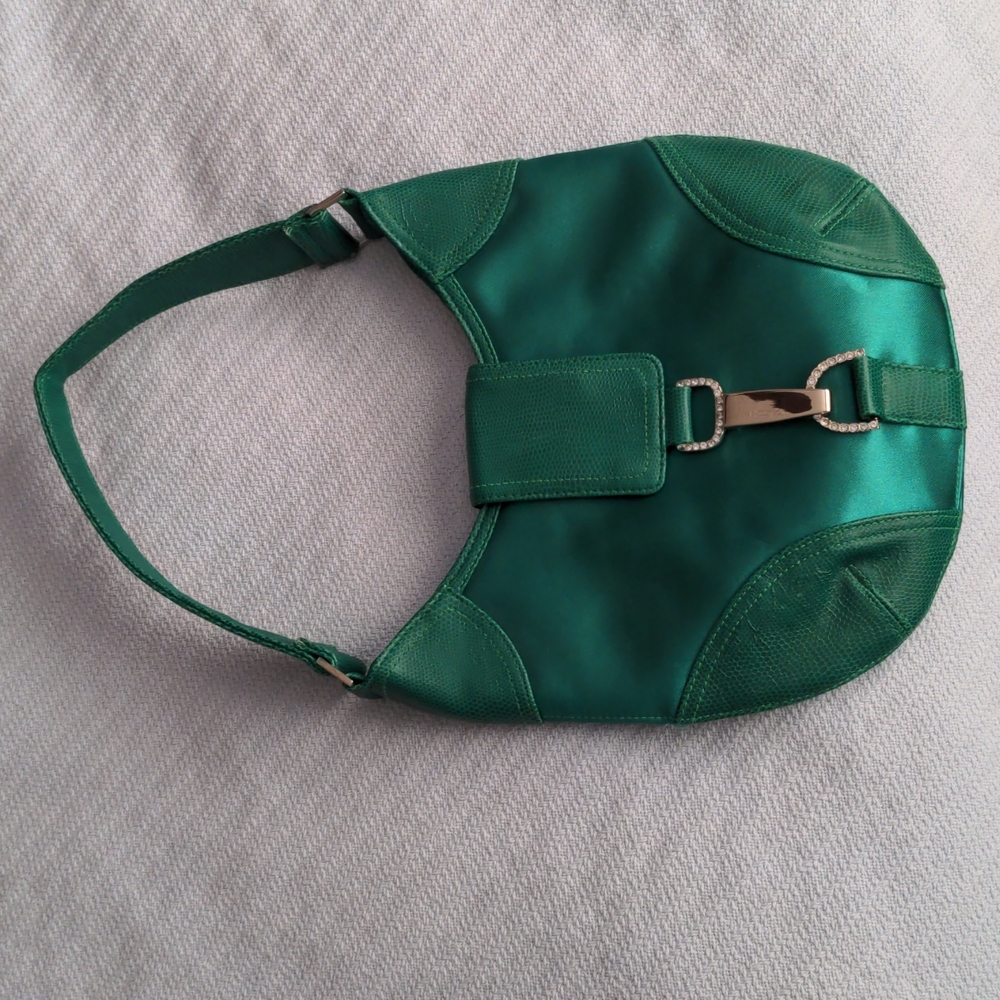 Satin green purse